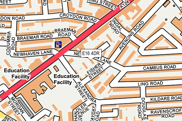 E16 4DR map - OS OpenMap – Local (Ordnance Survey)