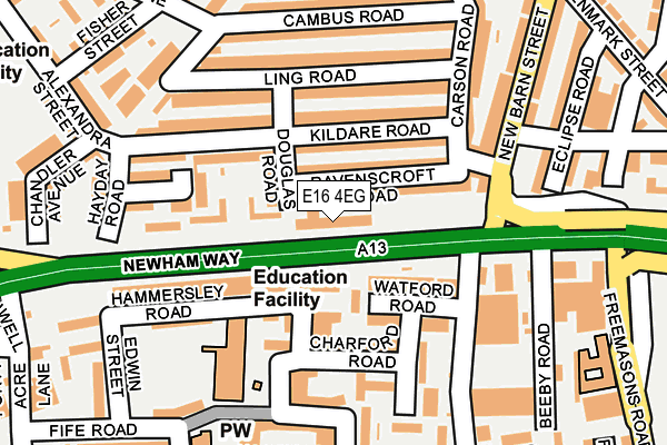 E16 4EG map - OS OpenMap – Local (Ordnance Survey)