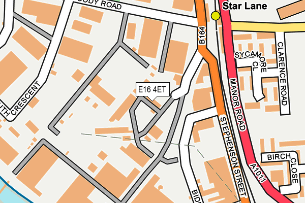 E16 4ET map - OS OpenMap – Local (Ordnance Survey)