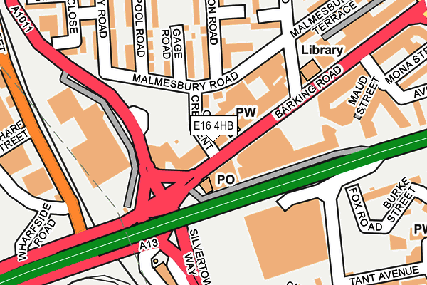 E16 4HB map - OS OpenMap – Local (Ordnance Survey)