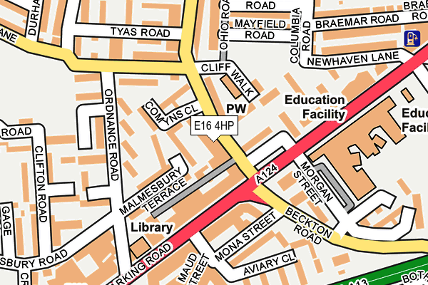 E16 4HP map - OS OpenMap – Local (Ordnance Survey)