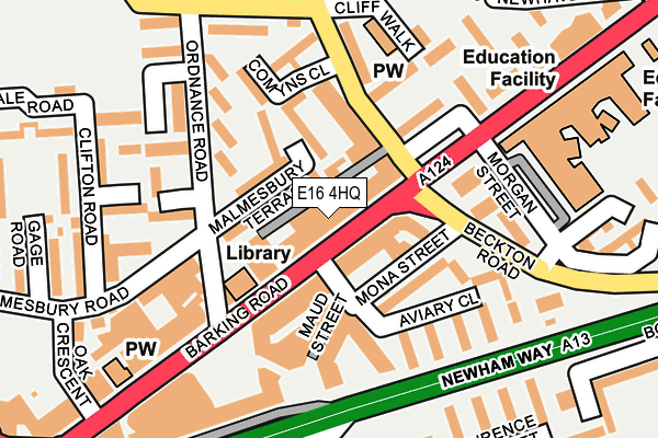 E16 4HQ map - OS OpenMap – Local (Ordnance Survey)
