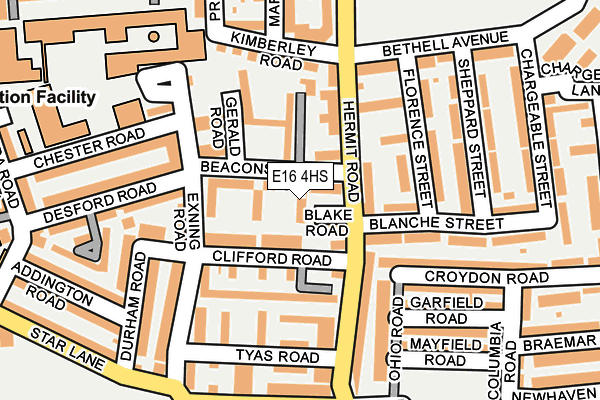 E16 4HS map - OS OpenMap – Local (Ordnance Survey)