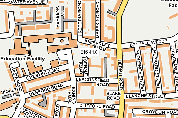 E16 4HX map - OS OpenMap – Local (Ordnance Survey)