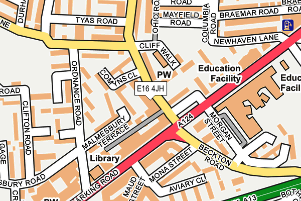 E16 4JH map - OS OpenMap – Local (Ordnance Survey)