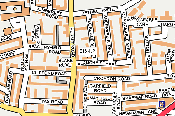 E16 4JP map - OS OpenMap – Local (Ordnance Survey)