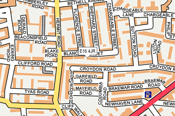 E16 4JR map - OS OpenMap – Local (Ordnance Survey)