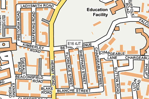 E16 4JT map - OS OpenMap – Local (Ordnance Survey)