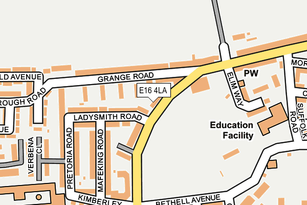 E16 4LA map - OS OpenMap – Local (Ordnance Survey)