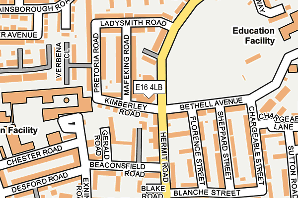 E16 4LB map - OS OpenMap – Local (Ordnance Survey)