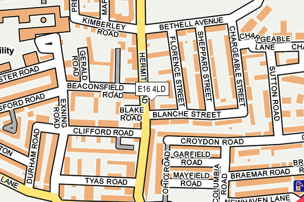 E16 4LD map - OS OpenMap – Local (Ordnance Survey)