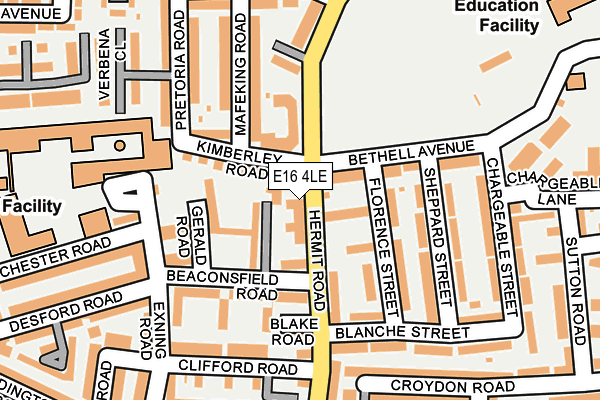 E16 4LE map - OS OpenMap – Local (Ordnance Survey)