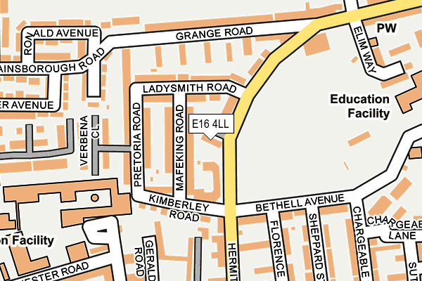 E16 4LL map - OS OpenMap – Local (Ordnance Survey)