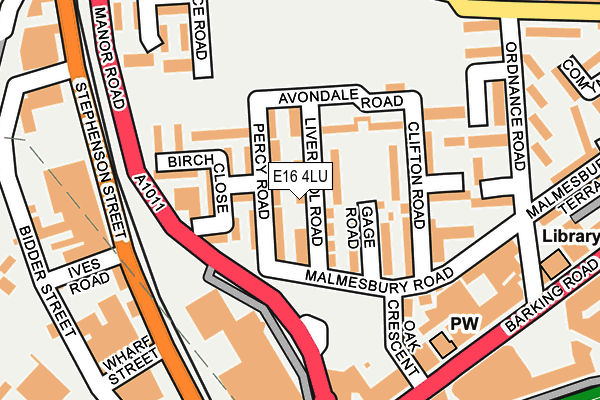 E16 4LU map - OS OpenMap – Local (Ordnance Survey)
