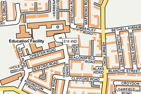 E16 4ND map - OS OpenMap – Local (Ordnance Survey)