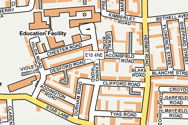 E16 4NE map - OS OpenMap – Local (Ordnance Survey)