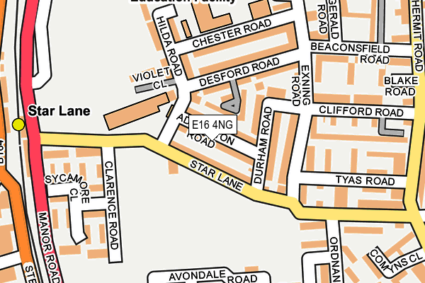 E16 4NG map - OS OpenMap – Local (Ordnance Survey)