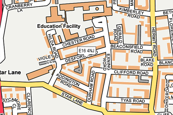 E16 4NJ map - OS OpenMap – Local (Ordnance Survey)