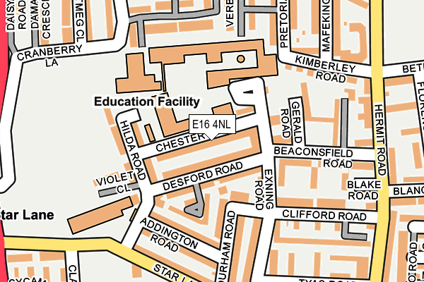 E16 4NL map - OS OpenMap – Local (Ordnance Survey)