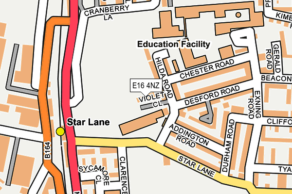 E16 4NZ map - OS OpenMap – Local (Ordnance Survey)