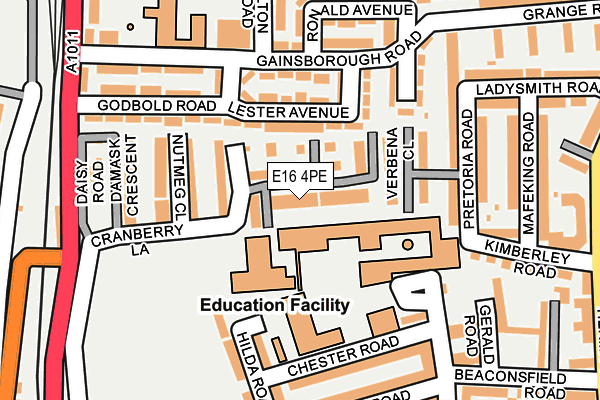 E16 4PE map - OS OpenMap – Local (Ordnance Survey)