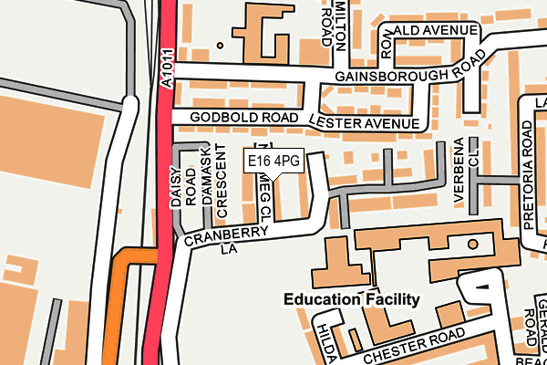 E16 4PG map - OS OpenMap – Local (Ordnance Survey)