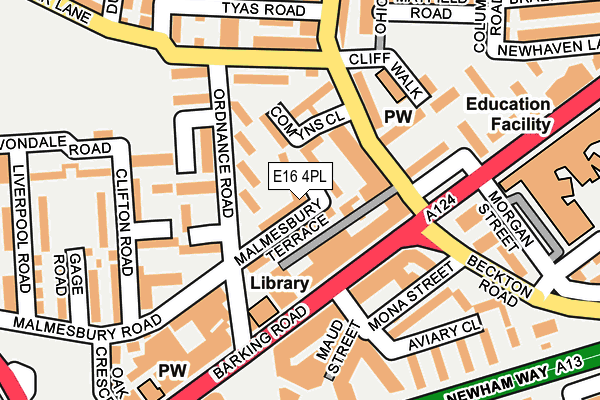 E16 4PL map - OS OpenMap – Local (Ordnance Survey)