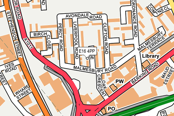 E16 4PP map - OS OpenMap – Local (Ordnance Survey)