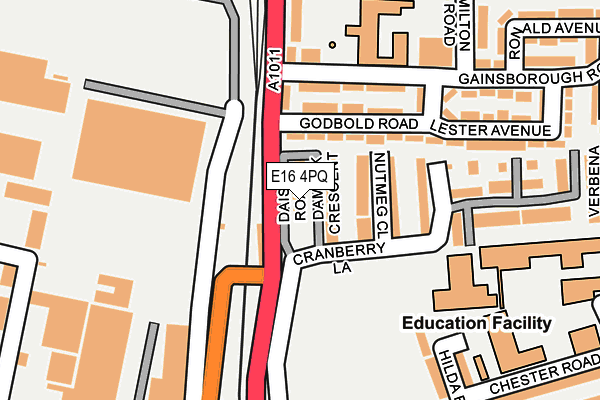 E16 4PQ map - OS OpenMap – Local (Ordnance Survey)