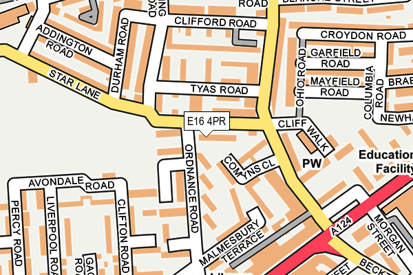 E16 4PR map - OS OpenMap – Local (Ordnance Survey)