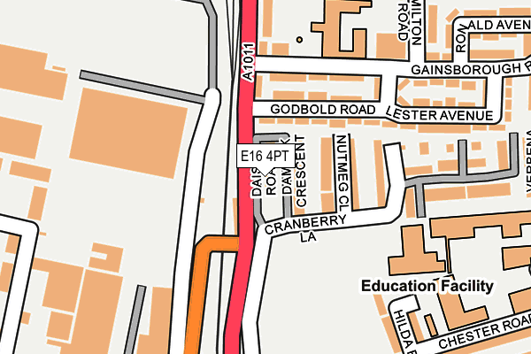 E16 4PT map - OS OpenMap – Local (Ordnance Survey)