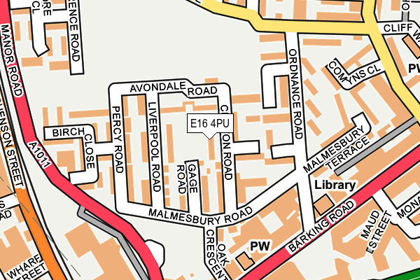 E16 4PU map - OS OpenMap – Local (Ordnance Survey)