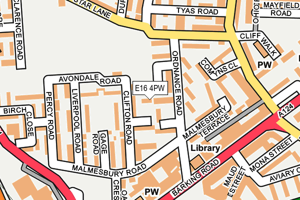 E16 4PW map - OS OpenMap – Local (Ordnance Survey)
