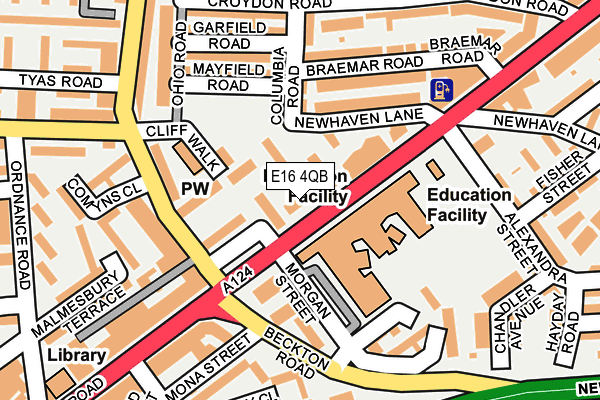 E16 4QB map - OS OpenMap – Local (Ordnance Survey)