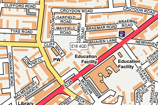 E16 4QD map - OS OpenMap – Local (Ordnance Survey)