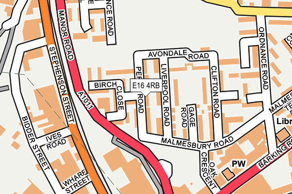 E16 4RB map - OS OpenMap – Local (Ordnance Survey)