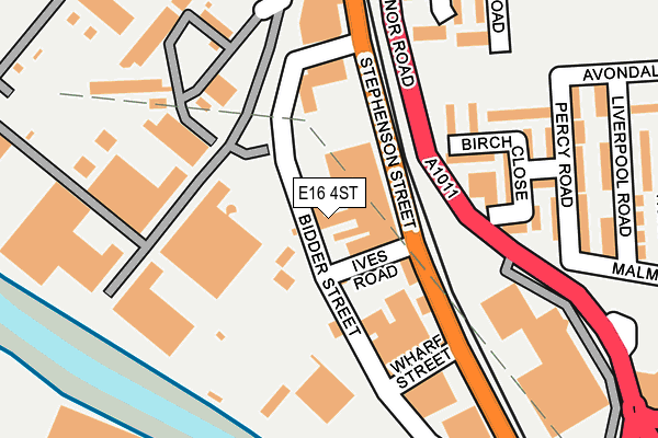 E16 4ST map - OS OpenMap – Local (Ordnance Survey)