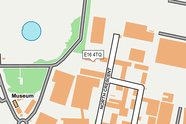 E16 4TQ map - OS OpenMap – Local (Ordnance Survey)