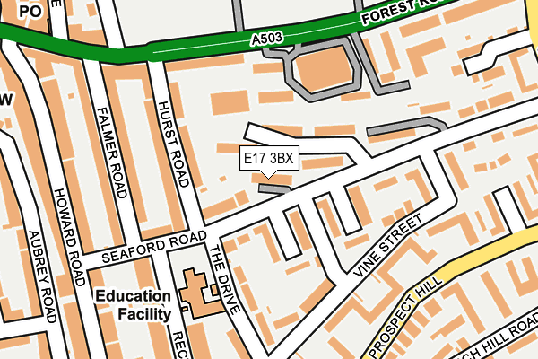 E17 3BX map - OS OpenMap – Local (Ordnance Survey)