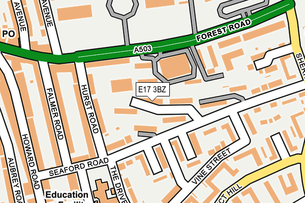 E17 3BZ map - OS OpenMap – Local (Ordnance Survey)