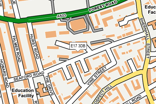 E17 3DB map - OS OpenMap – Local (Ordnance Survey)