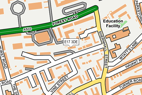 E17 3DE map - OS OpenMap – Local (Ordnance Survey)