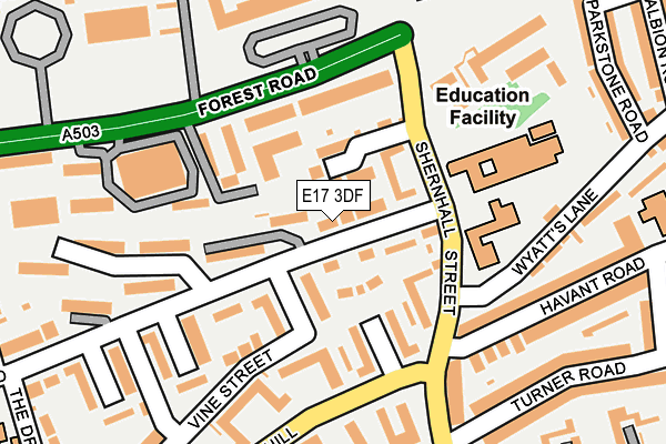 E17 3DF map - OS OpenMap – Local (Ordnance Survey)