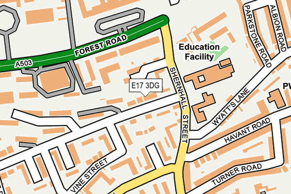 E17 3DG map - OS OpenMap – Local (Ordnance Survey)