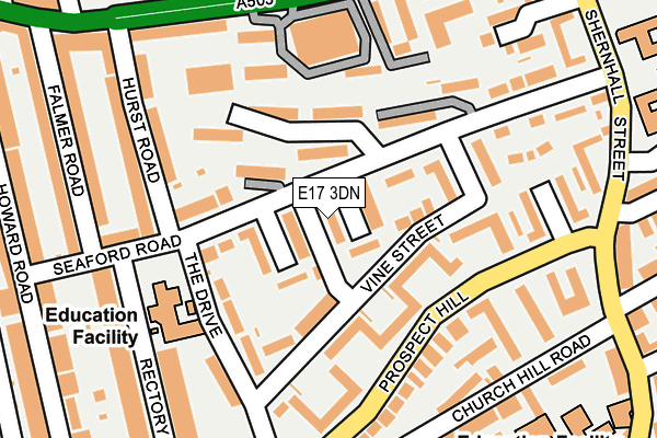 E17 3DN map - OS OpenMap – Local (Ordnance Survey)