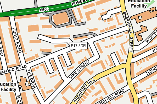 E17 3DR map - OS OpenMap – Local (Ordnance Survey)