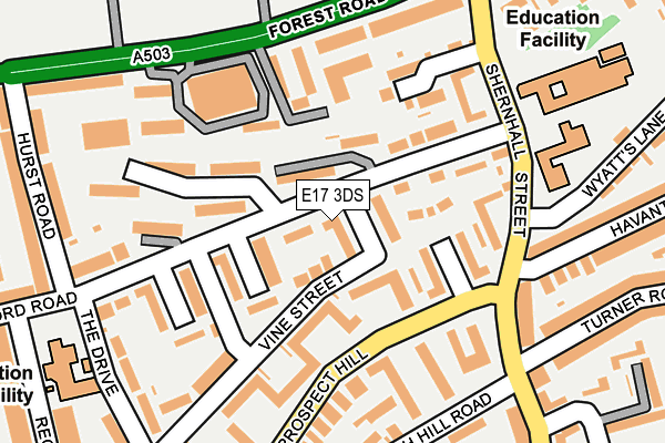 E17 3DS map - OS OpenMap – Local (Ordnance Survey)