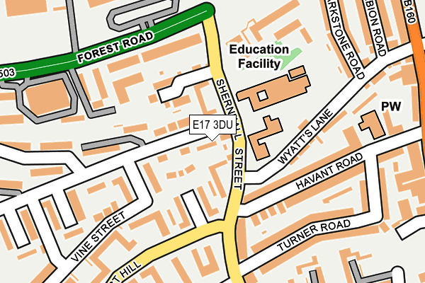 E17 3DU map - OS OpenMap – Local (Ordnance Survey)