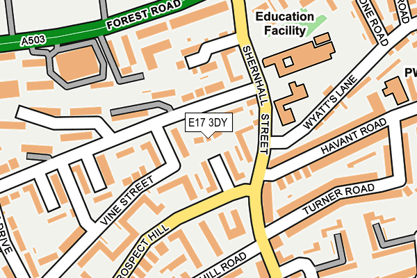 E17 3DY map - OS OpenMap – Local (Ordnance Survey)