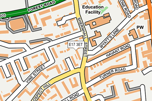 E17 3ET map - OS OpenMap – Local (Ordnance Survey)
